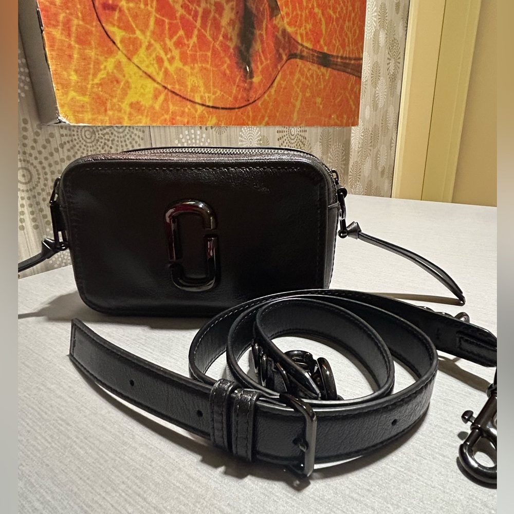 🍀 Marc Jacobs SOFTSHOT Black Metallic Crossbody 🍀